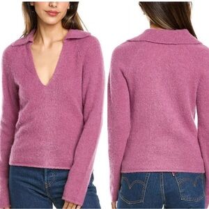 Vince Brushed Collared Alpaca & Wool-Blend Sweater